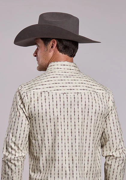 Stetson 2875 Southwest Stripe (Cream) - Men's Western Shirt
