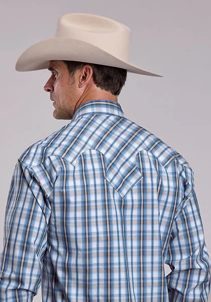 Stetson 2879 Vintage Dobby (Blue) - Men's Western Shirt