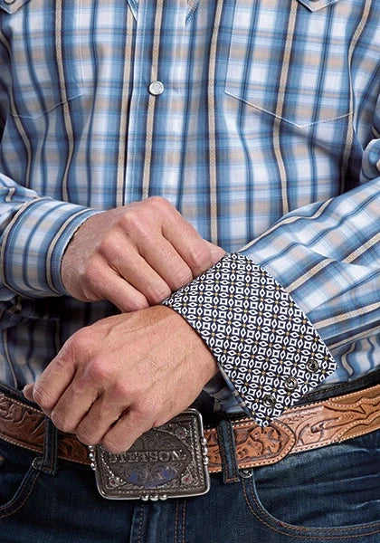 Stetson 2879 Vintage Dobby (Blue) - Men's Western Shirt