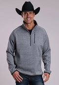Stetson 3233 Bonded Knit (Navy) - Men's Quarter Zip Sweater