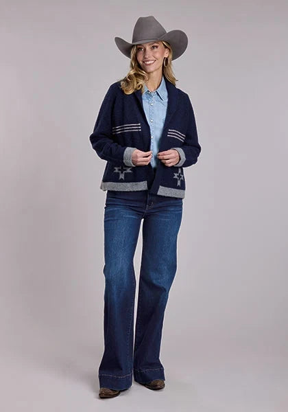 Stetson 3177 Cowgirl Cardigan (Navy) - Women's Knit Sweater