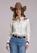 Stetson 3265 Flower Collar (White) - Women's Western Shirt