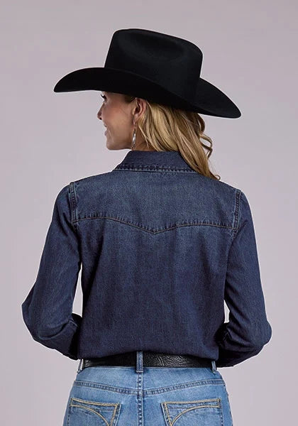 Stetson Single Point (Dark Wash) - Women's Denim Western Shirt
