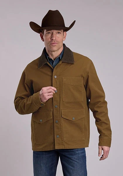 Stetson Corduroy Collar (Brown) - Men's Canvas Jacket