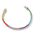 Hip-hop colored zircon tennis bracelets