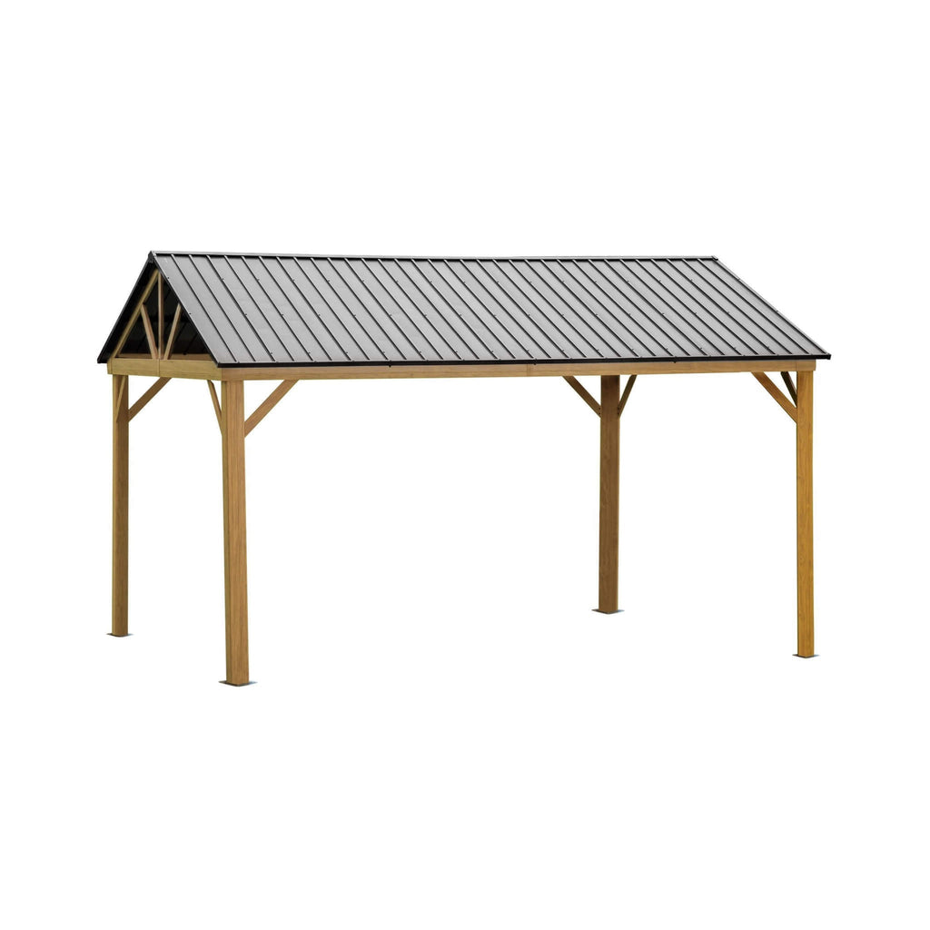 [12X14FT] Hardtop All-Weather Outdoor Gazebo With Galvanized Steel Roof (SAK83261)