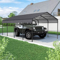 [12X20FT] Heavy-Duty Metal Carport With Galvanized Steel Roof For Car, Boats And Trucks, Gray (SAK95562)