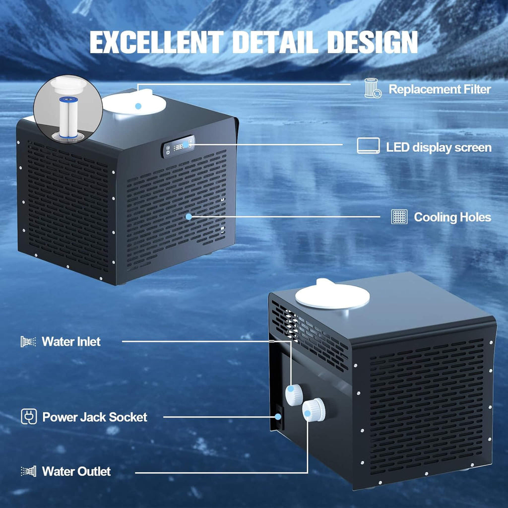 1/3HP Foldable Cold Plunge Tub With Smart Ice Bath Water Chiller (SAK16452)