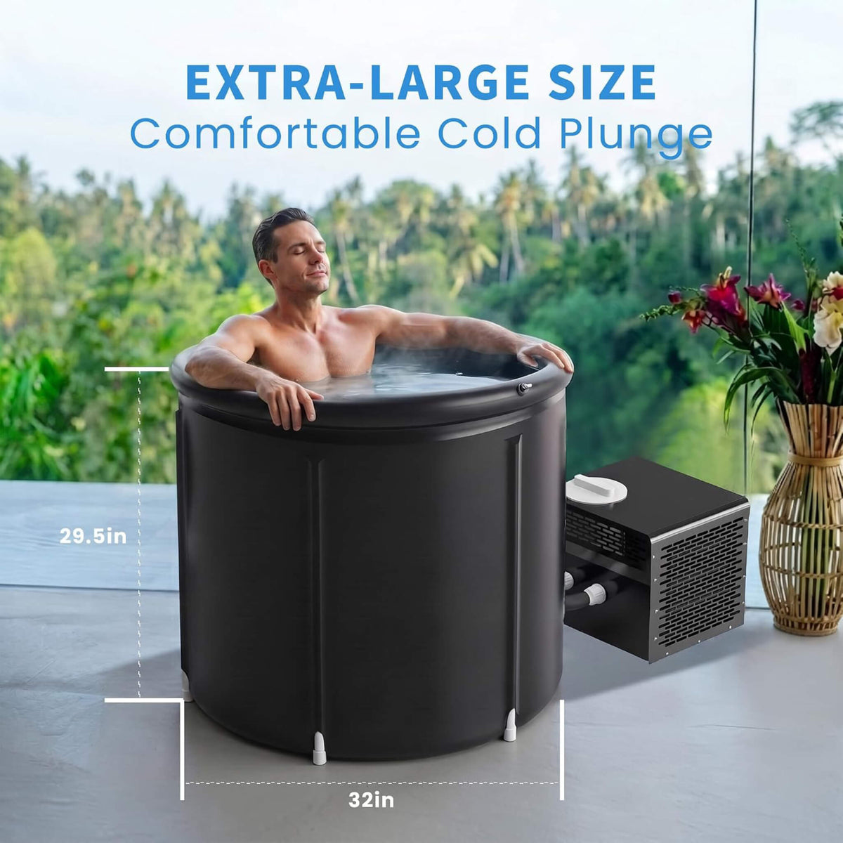 1/3HP Foldable Cold Plunge Tub With Smart Ice Bath Water Chiller (SAK16452)