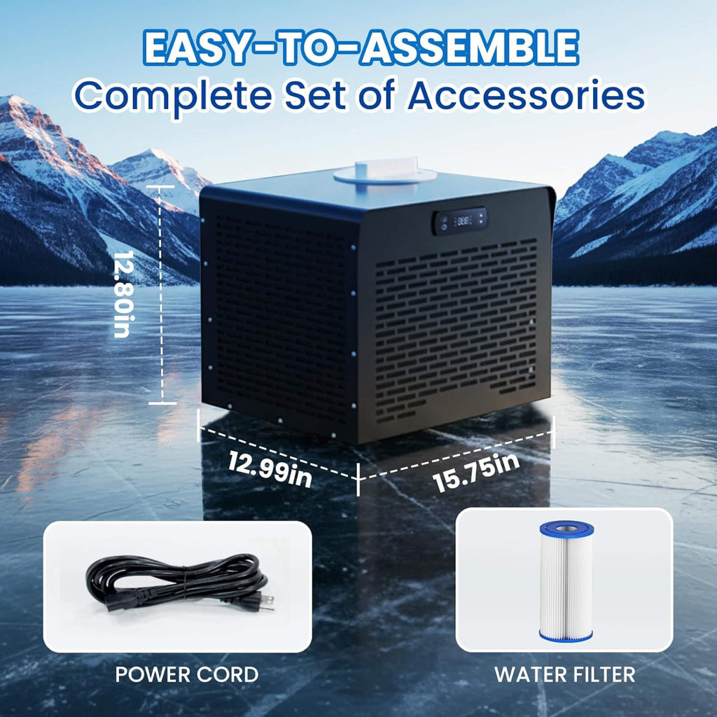 1/3HP Foldable Cold Plunge Tub With Smart Ice Bath Water Chiller (SAK16452)