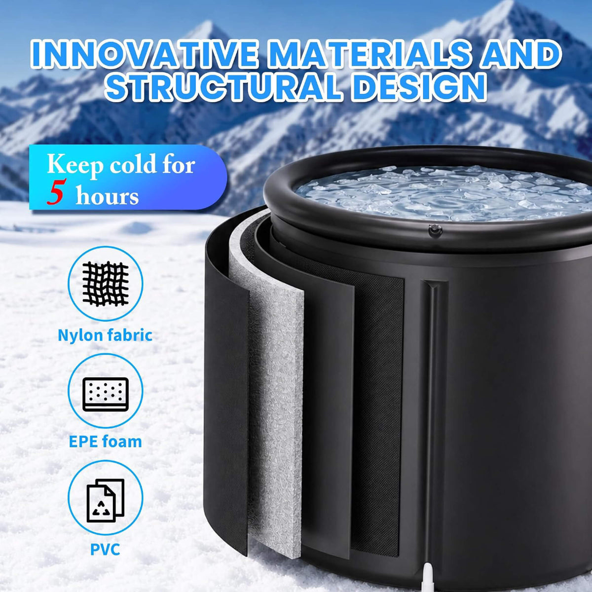 1/3HP Foldable Cold Plunge Tub With Smart Ice Bath Water Chiller (SAK16452)