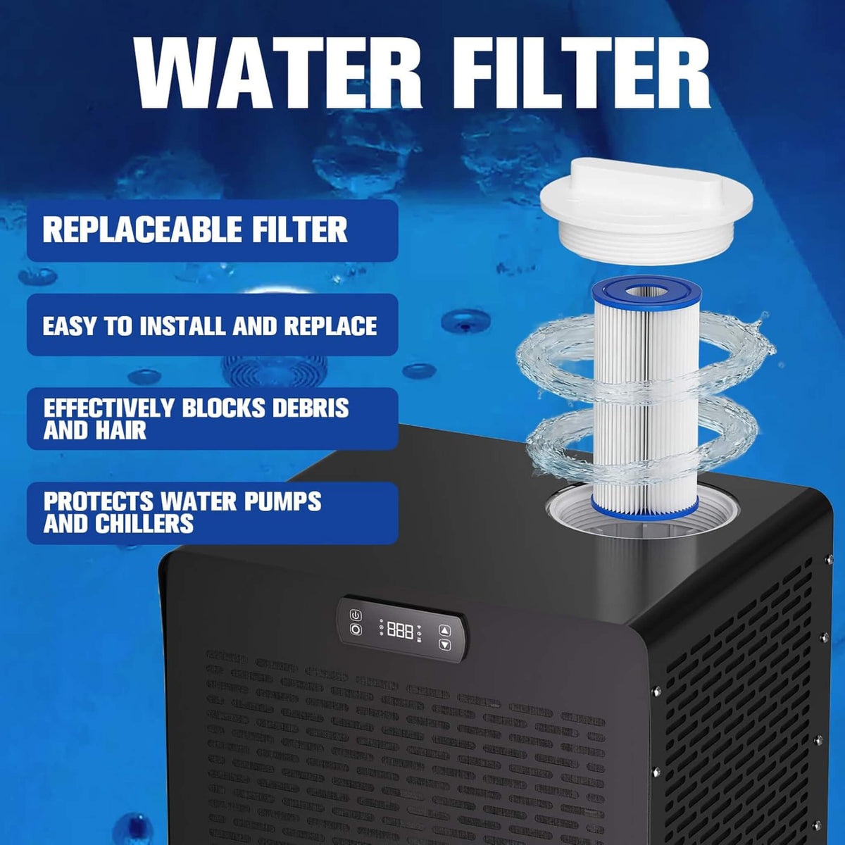 1/3HP Foldable Cold Plunge Tub With Smart Ice Bath Water Chiller (SAK16452)