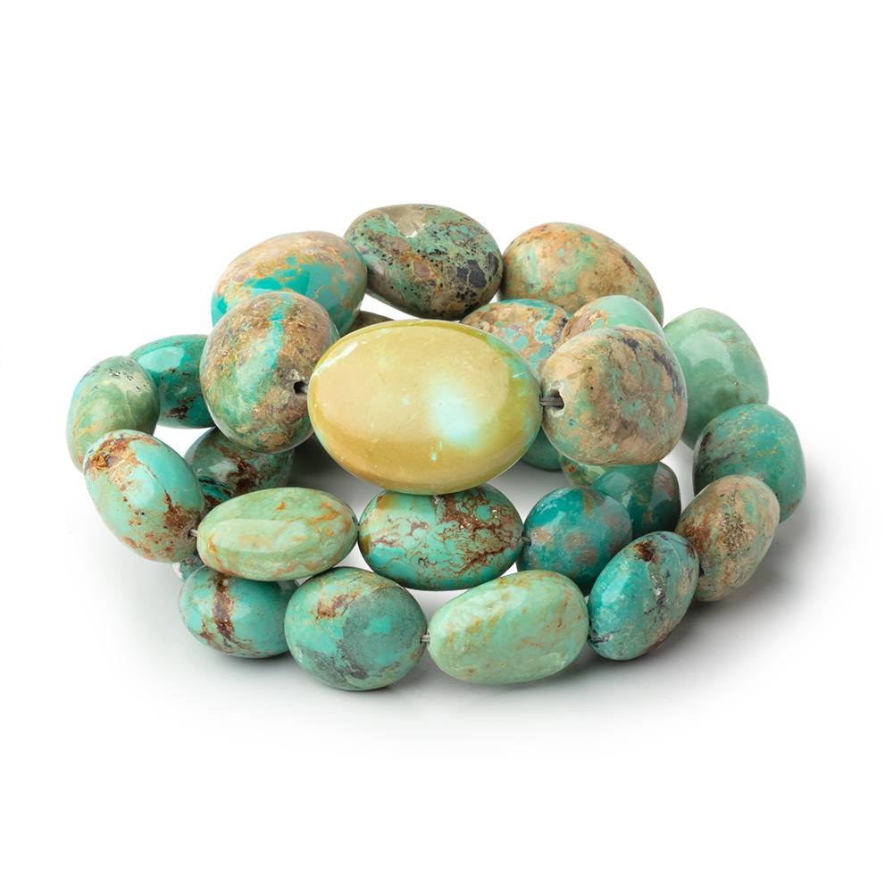 13x10-21x16mm Persian Turquoise Plain Nuggets 17 inch 29 Beads AA