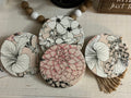Boho Floral Ceramic Coaster Set