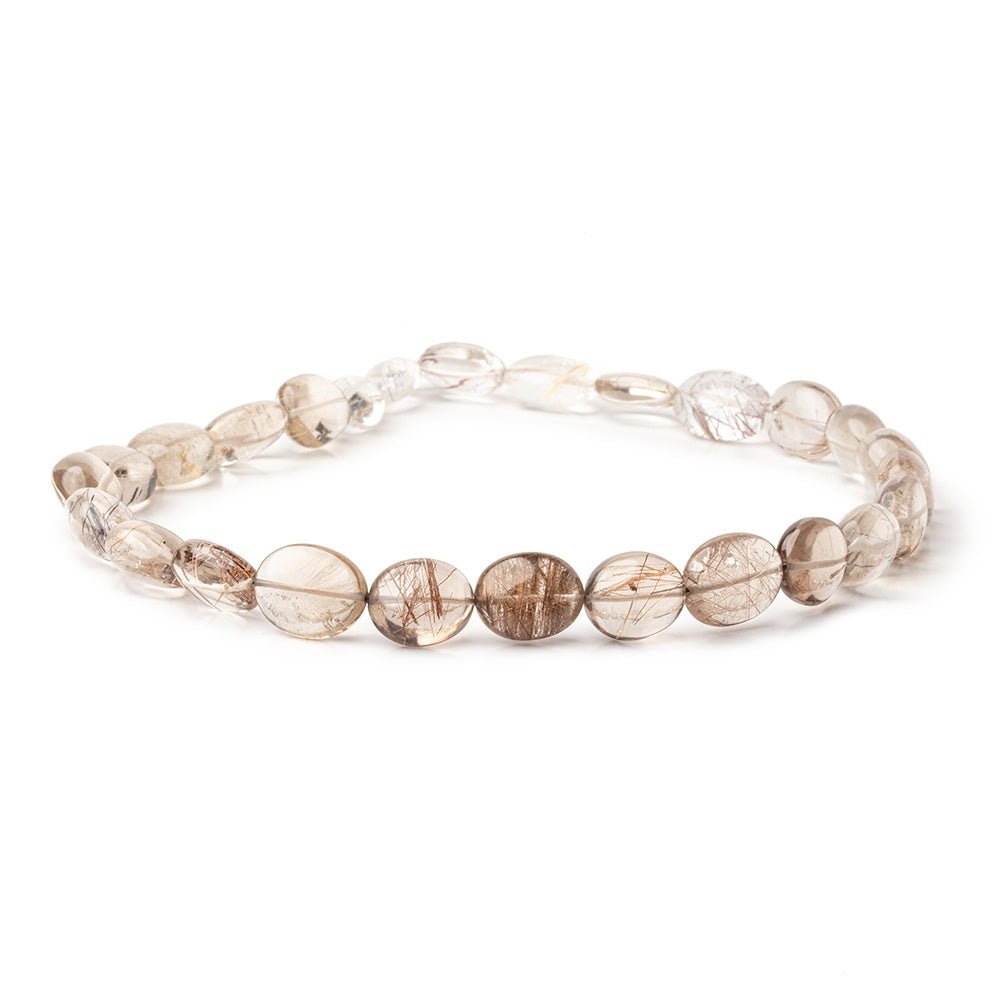 17x15mm Rutilated Quartz Plain Oval Beads 16 inch 25 pieces