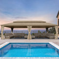 [14X28FT] Extra-Large Hardtop Gazebo With Galvanized Steel Double Roof, Curtains And Netting (SAK85731)