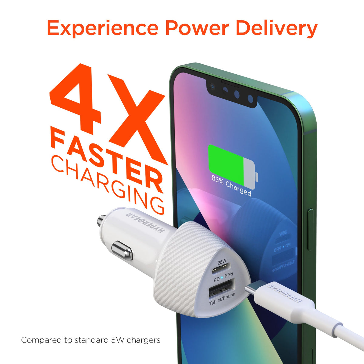 HyperGear SpeedBoost 25W PD Lightning Car Kit w Fast-Charging Tech