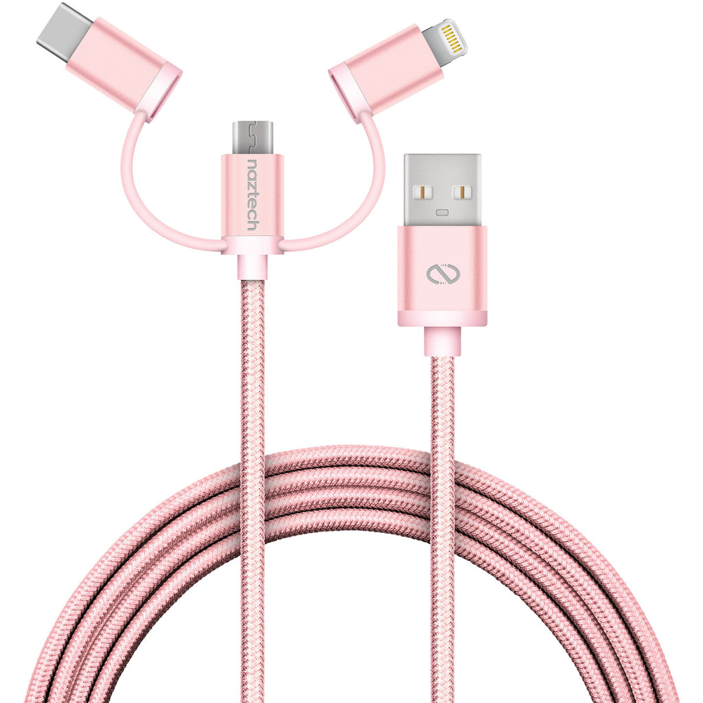 Naztech 3X1 Micro Lightning & USB-C Charge & Sync 6ft Cable