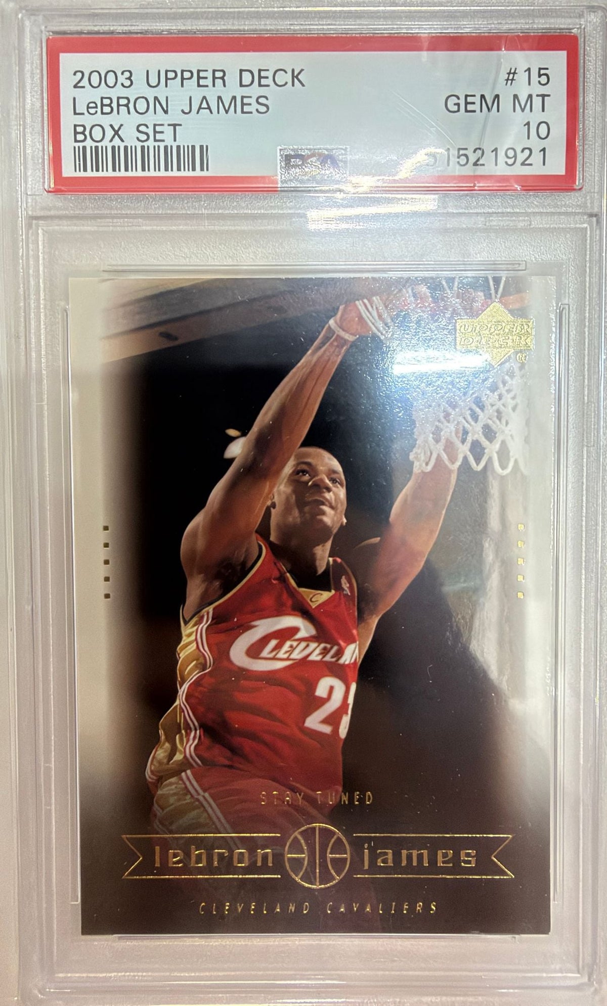 Graded 2003-04 Upper Deck LeBron James #15 Box Set Rookie RC Basketball Card PSA 10 Gem Mint