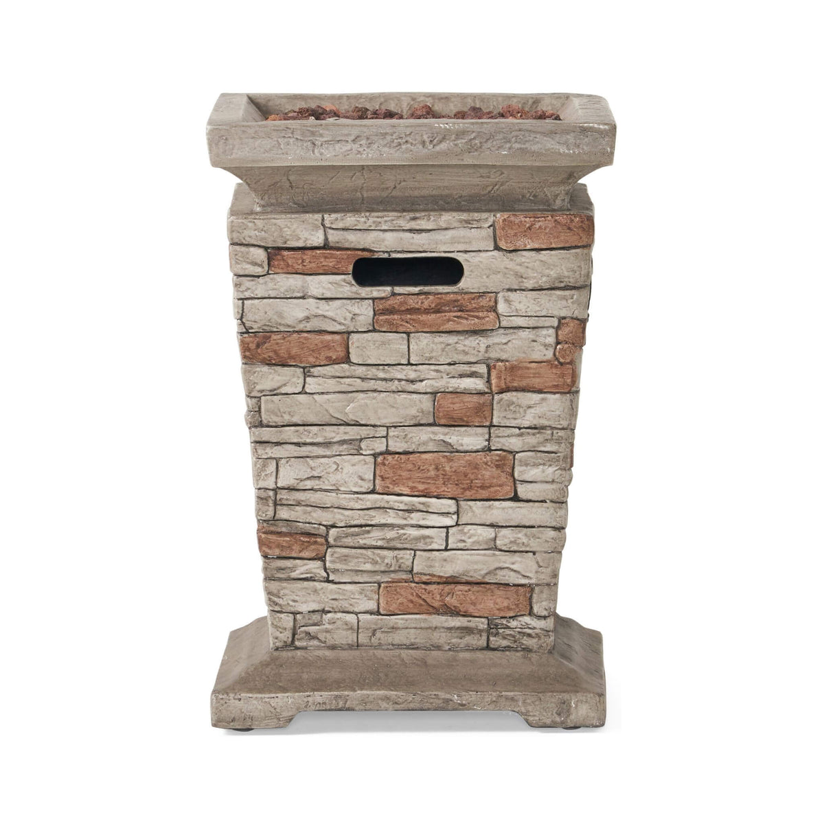 19-Inch Outdoor 40K BTU Natural Stone Fire Column (SAK36771)