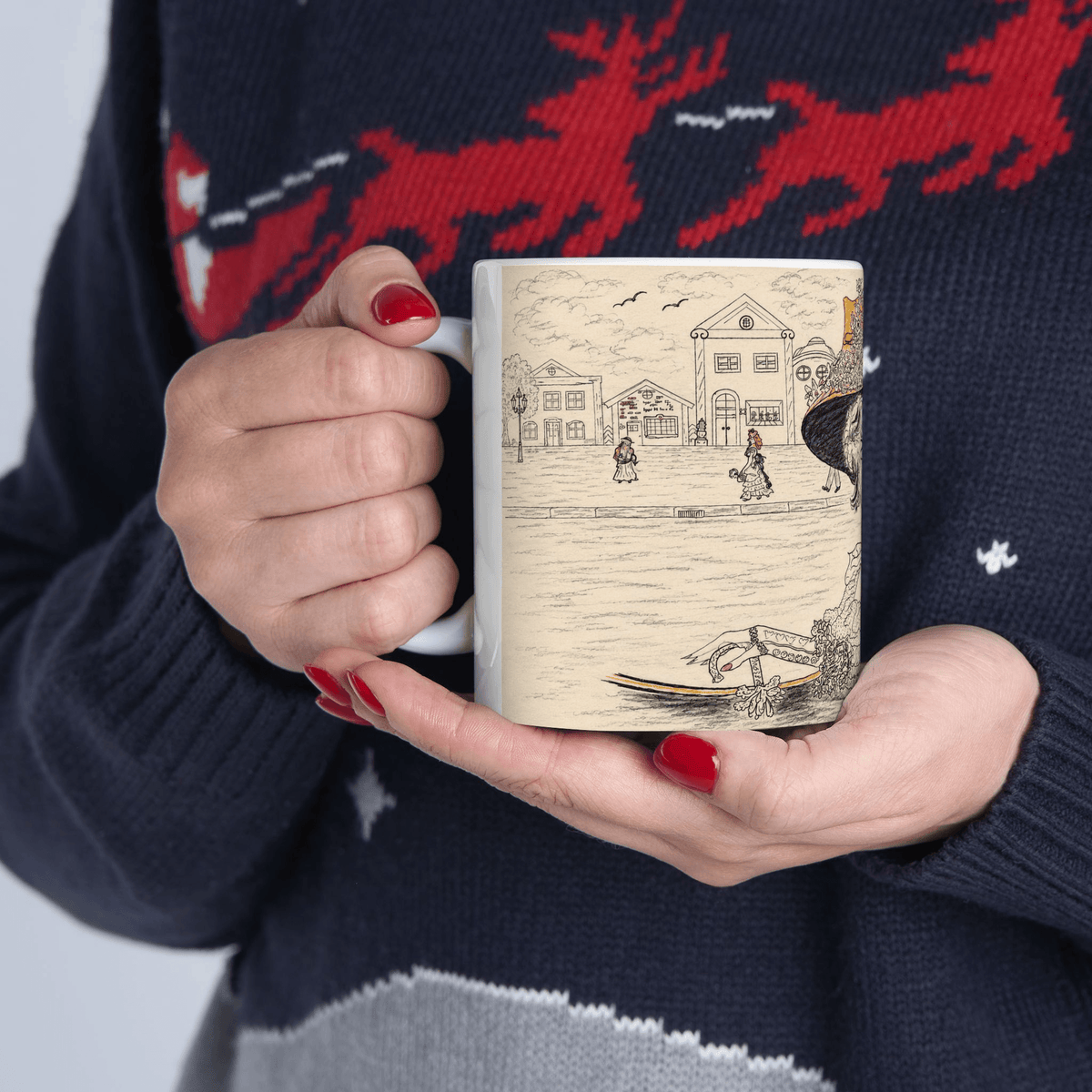 PimsArt Vintage Belle Victorian Mug From Original Drawing