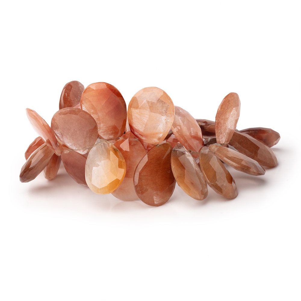 19x13-22x15mm Rutilated Quartz Faceted Pear Beads 8 inch 34 pieces