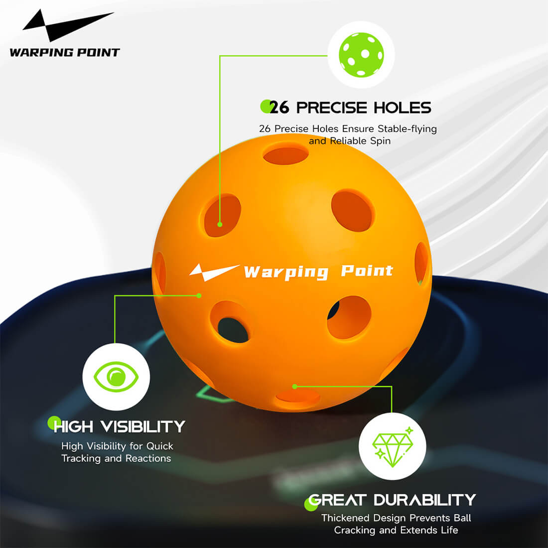 Indoor Practice Pickleballs - Orange