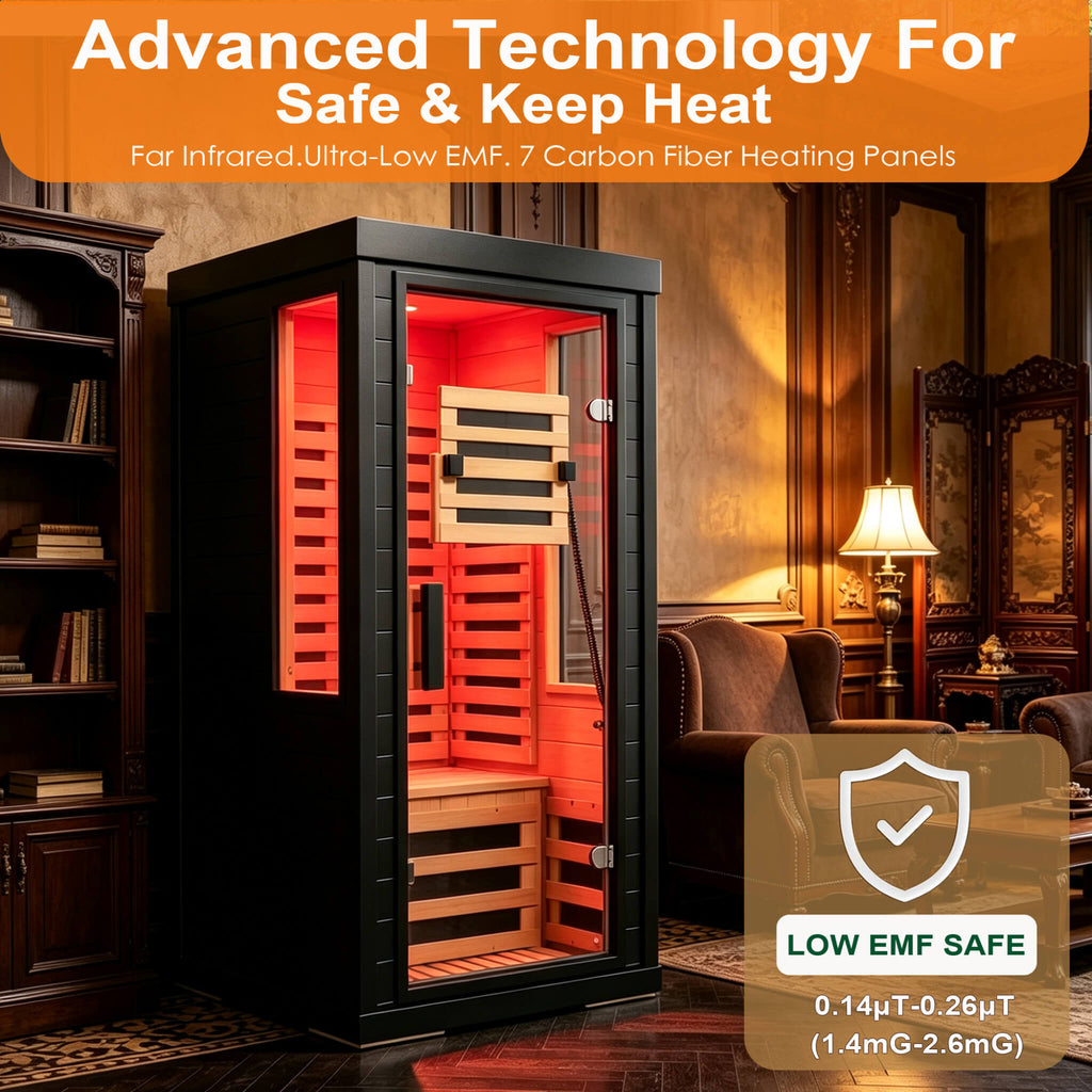 2-Person Low EMF Indoor Infrared Sauna With Red Light Therapy (SAK37542)