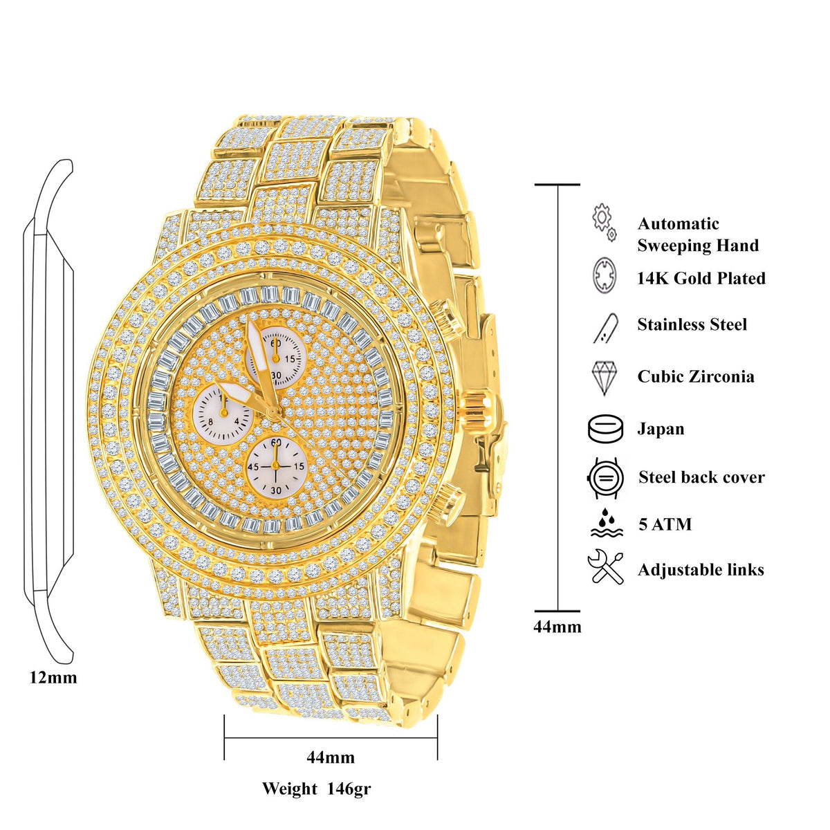 COMELY HIP HOP METAL WATCH | 562762