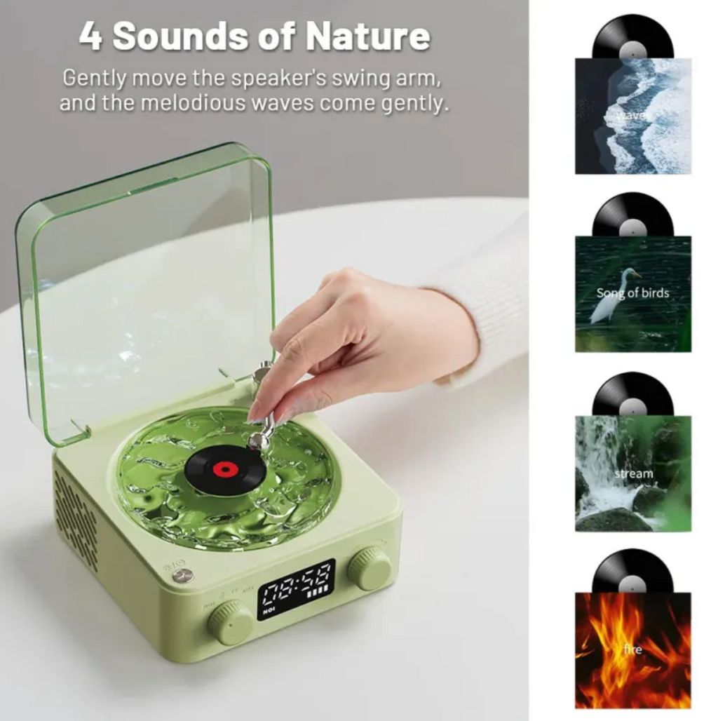 Retro Bluetooth Turntable Speaker with RGB Light