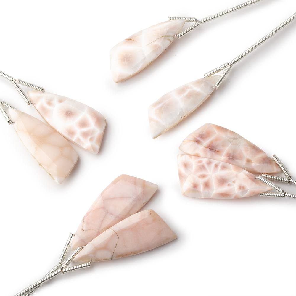 23-25mm Natrolite Fancy Shape Briolette Set of 2 Focals