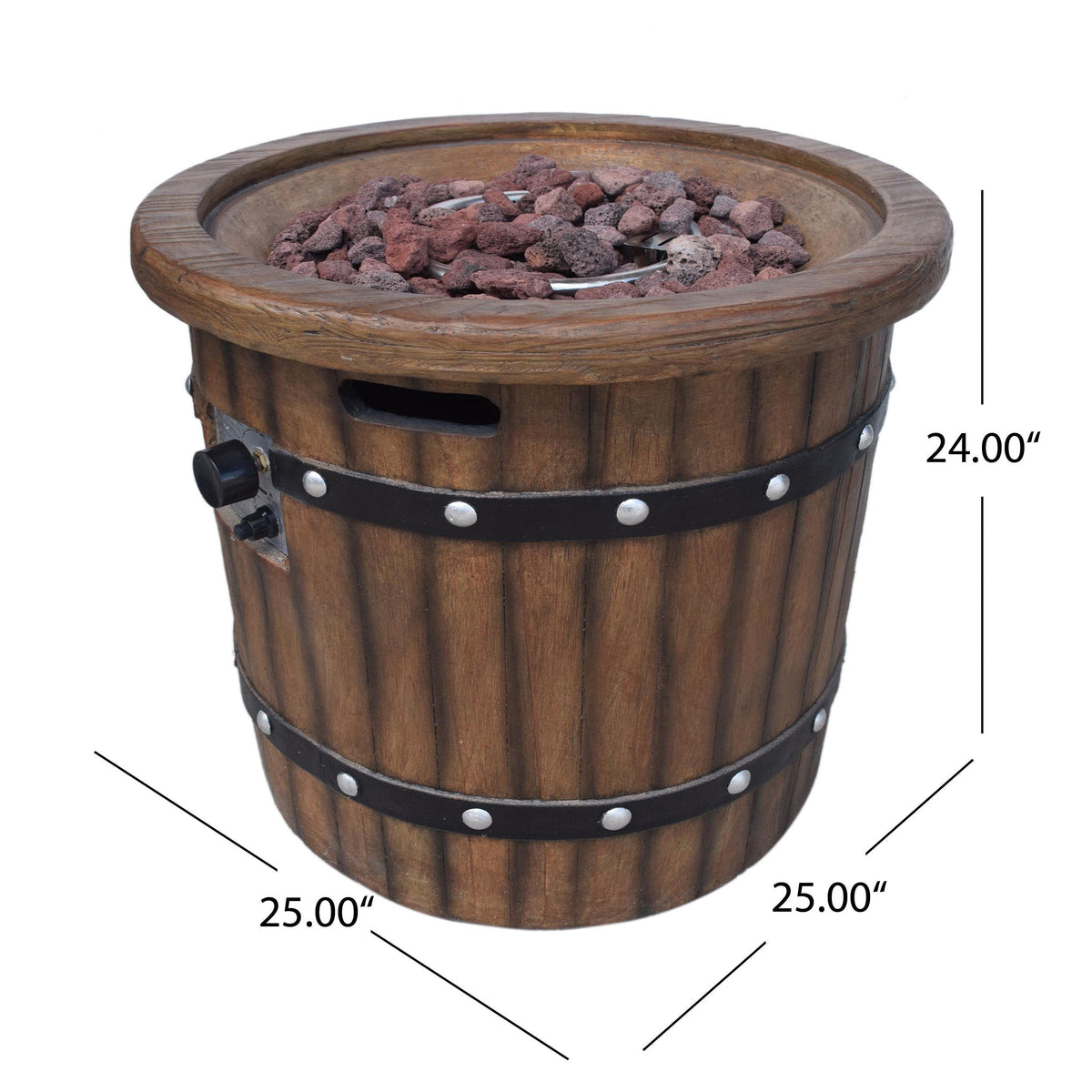 25-Inch Round 40K BTU Liquid Propance Concrete Fire Pit (SAK88764)