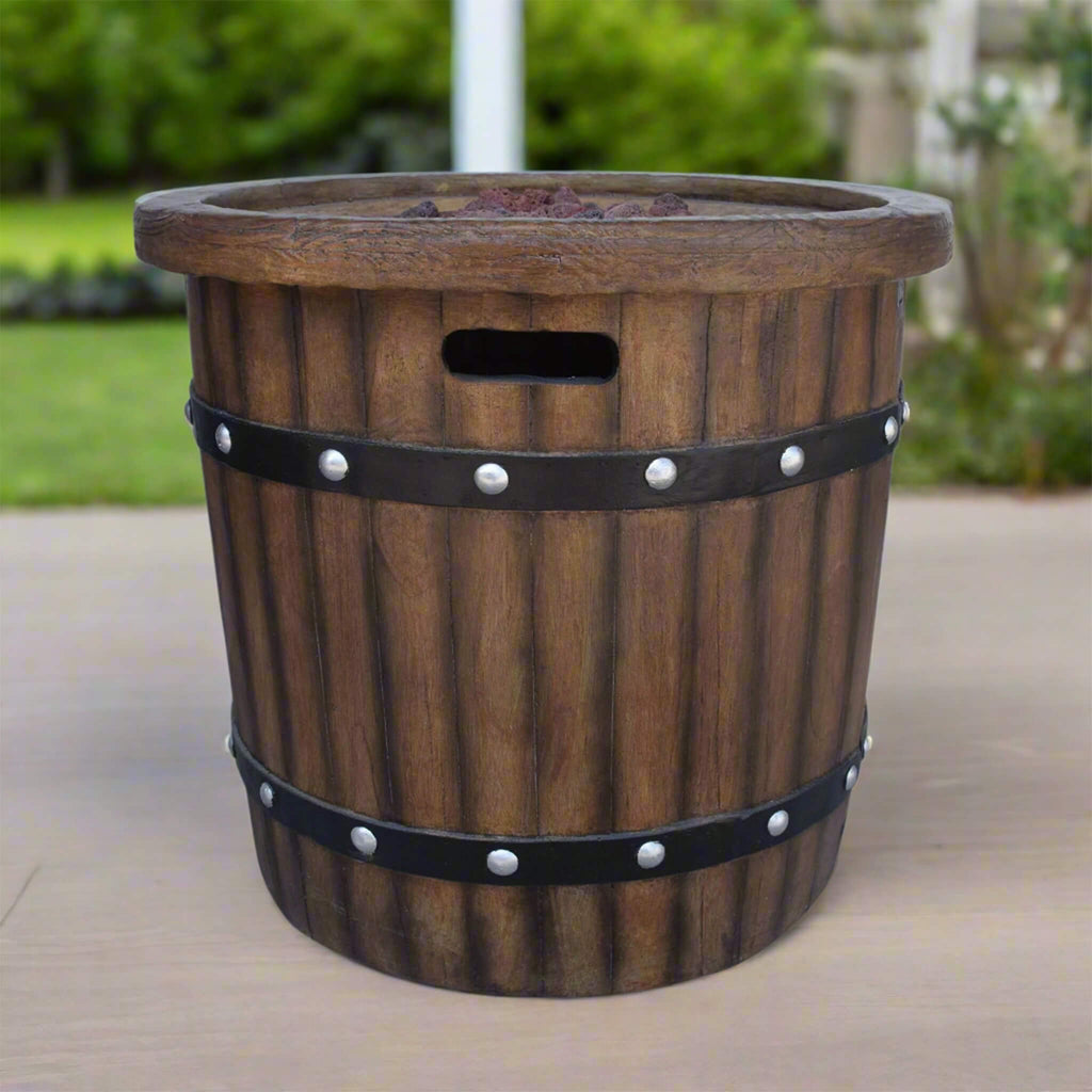 25-Inch Round 40K BTU Liquid Propance Concrete Fire Pit (SAK88764)