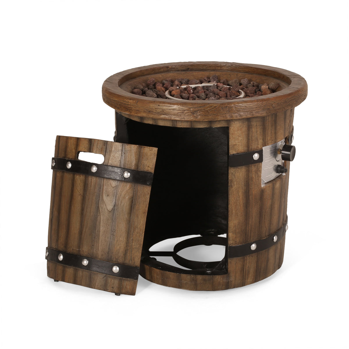 25-Inch Round 40K BTU Liquid Propance Concrete Fire Pit (SAK88764)