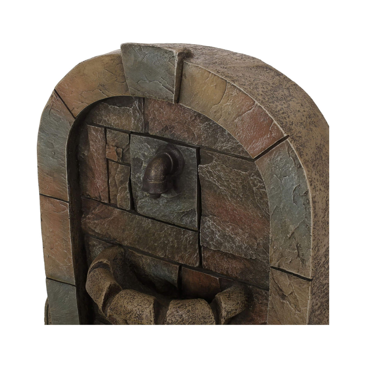 29-Inch Tall Outdoor Weather-Resistant Faux Stone Floor Fountain (SAK63421)