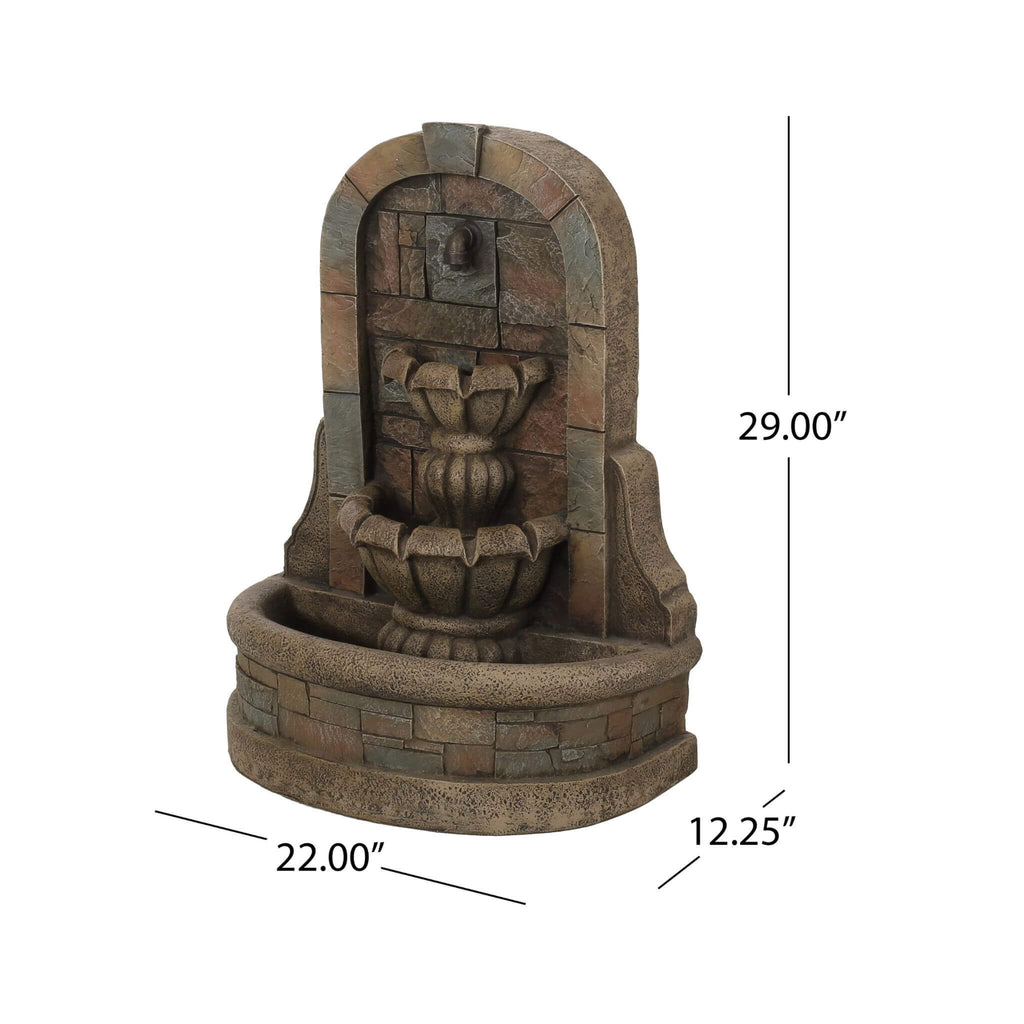 29-Inch Tall Outdoor Weather-Resistant Faux Stone Floor Fountain (SAK63421)