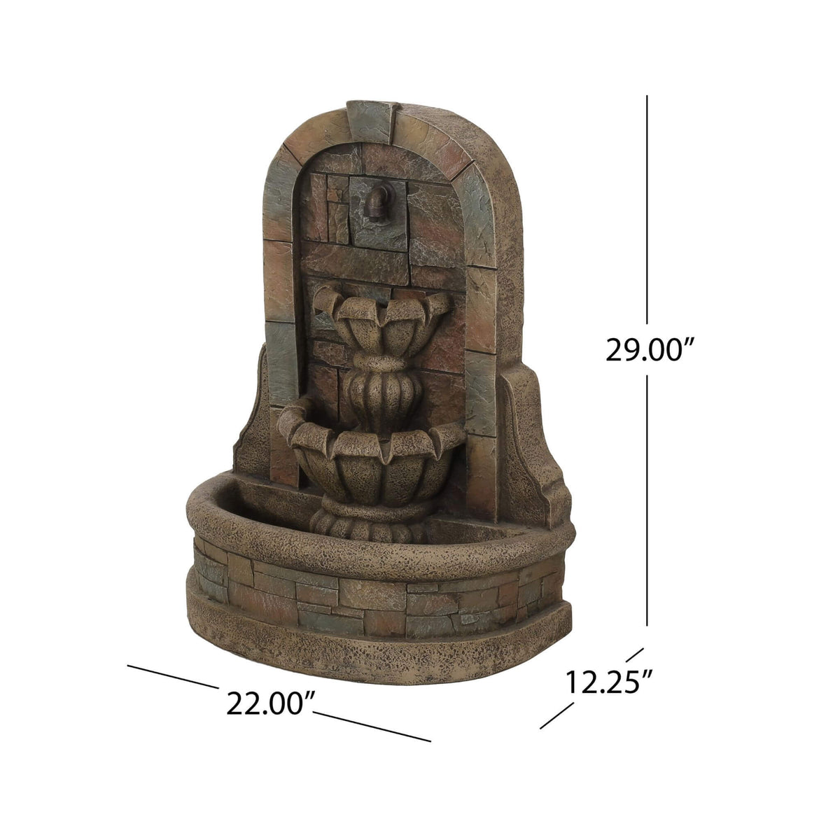 29-Inch Tall Outdoor Weather-Resistant Faux Stone Floor Fountain (SAK63421)