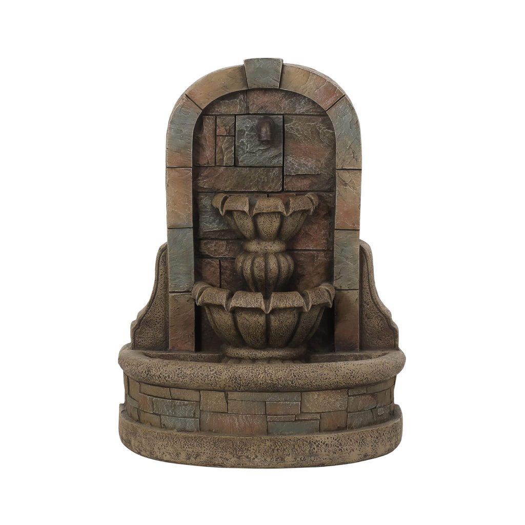 29-Inch Tall Outdoor Weather-Resistant Faux Stone Floor Fountain (SAK63421)