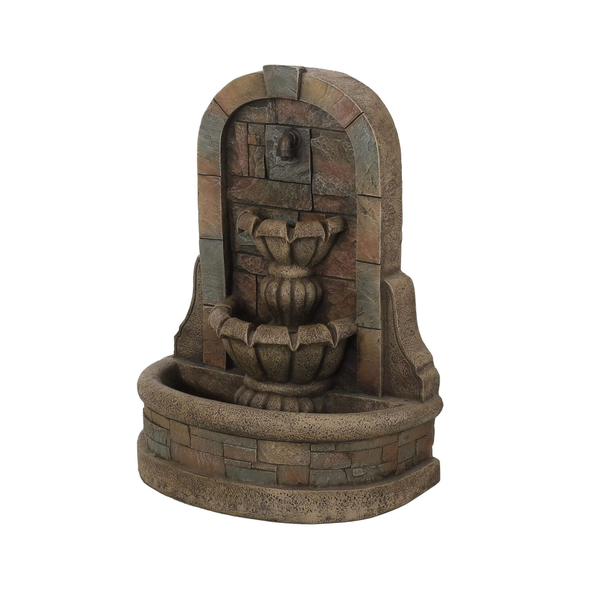 29-Inch Tall Outdoor Weather-Resistant Faux Stone Floor Fountain (SAK63421)