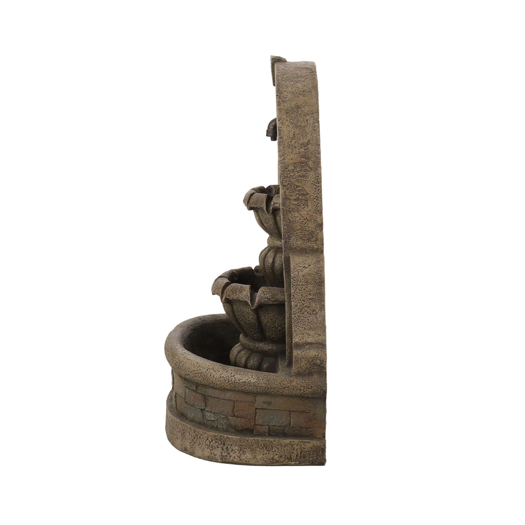 29-Inch Tall Outdoor Weather-Resistant Faux Stone Floor Fountain (SAK63421)