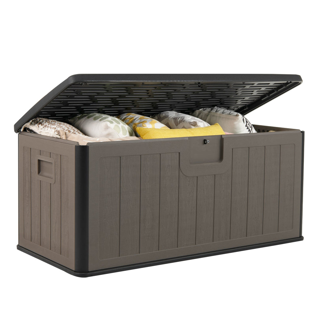 100 Gallon Large Deck Box with Lockable Lid for Patio