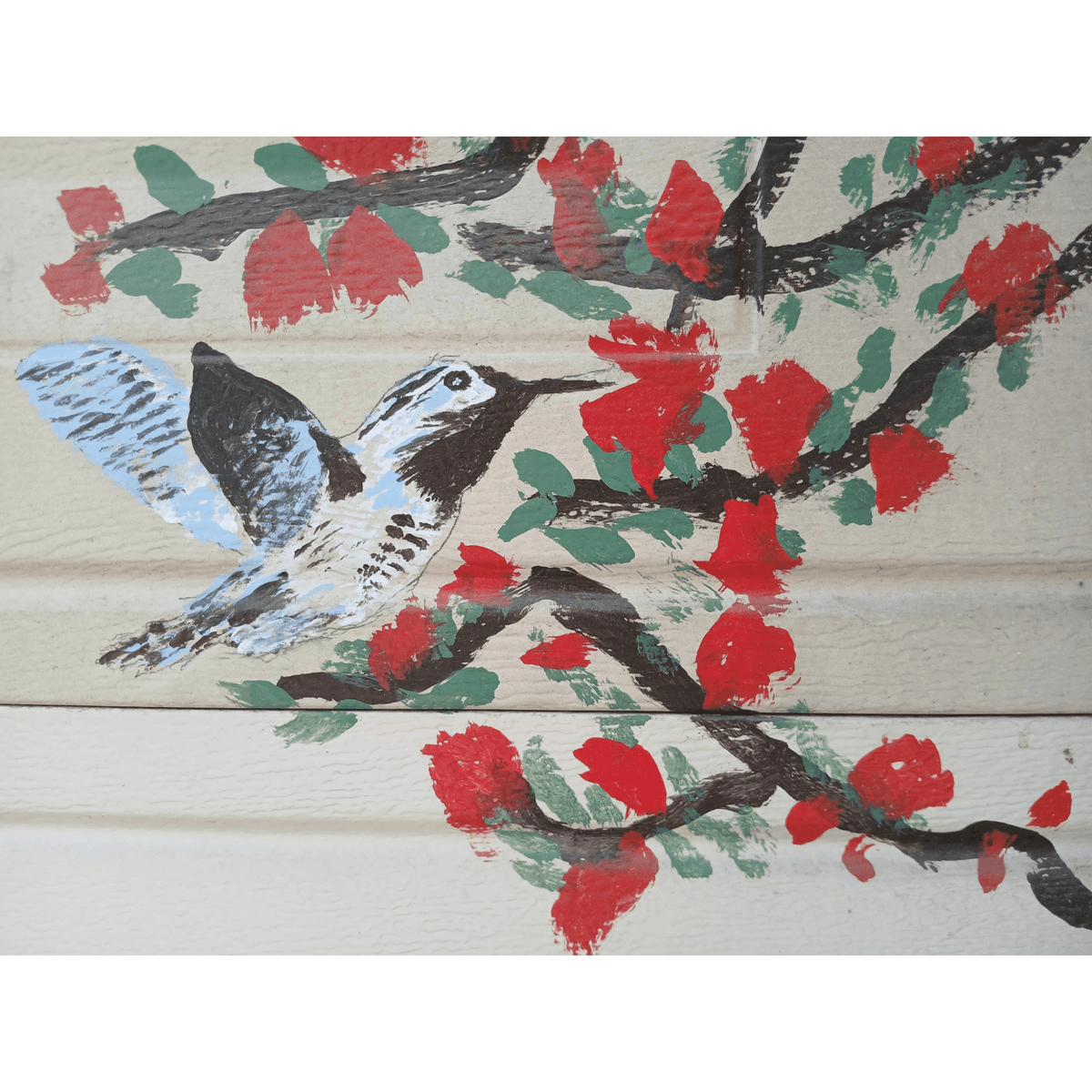 PimsArt Hummingbird Blossom Heart Christmas Ornament From Original Painting