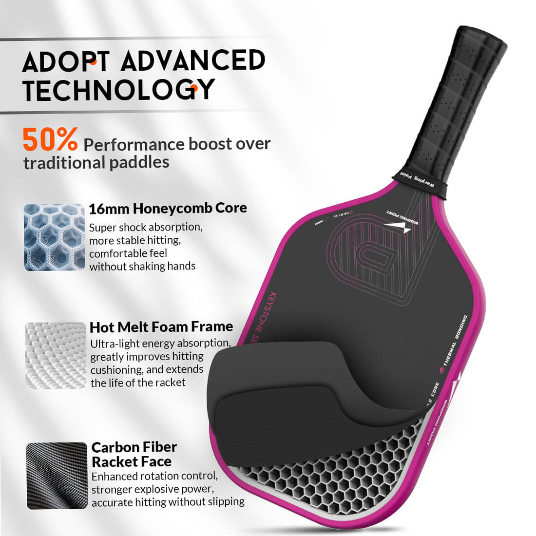 Keystone Pickleball Paddle - Rose Gold