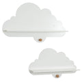 2 Pieces Floating Cloud Shelves Wall Mounted Storage Display Rack-White