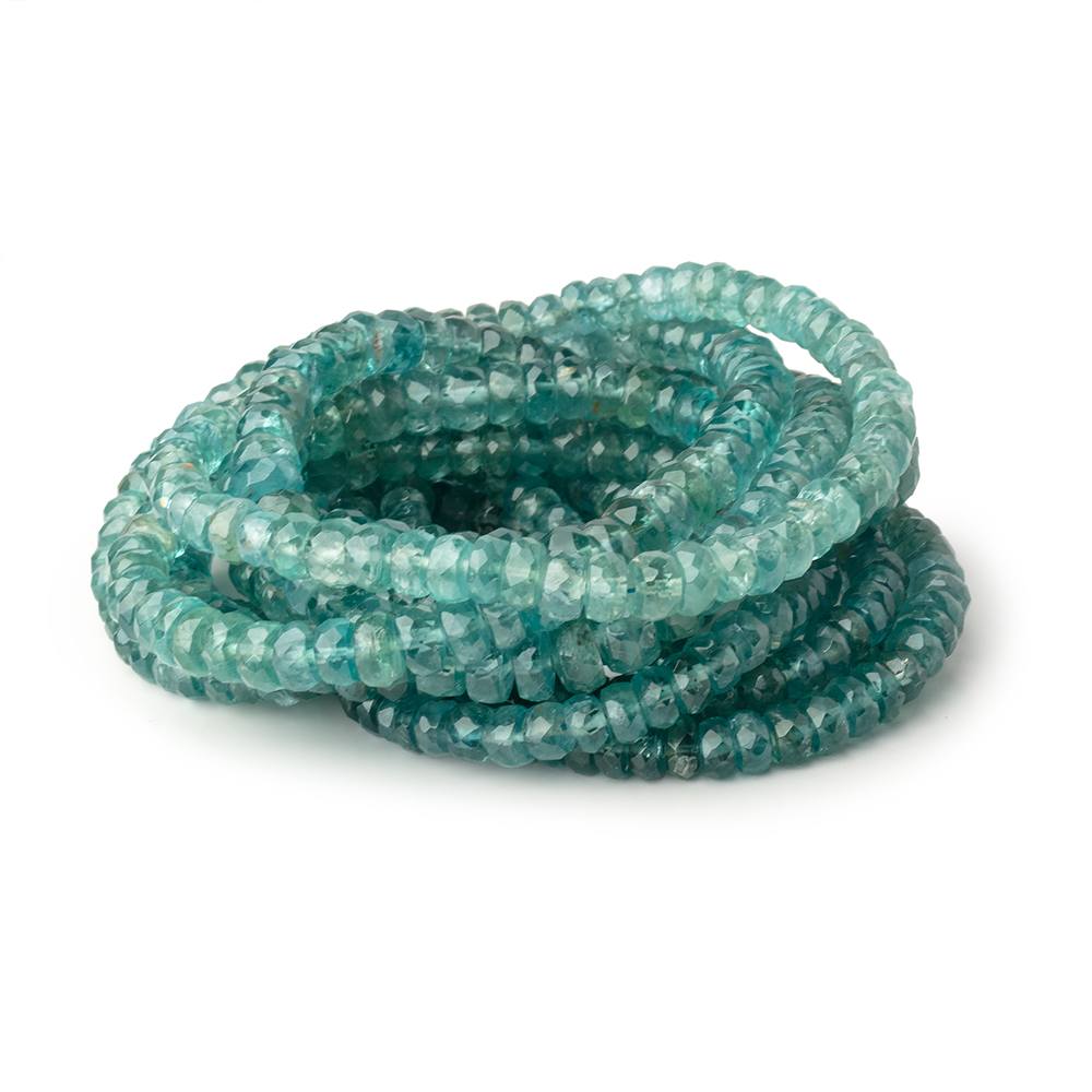 3-5mm Teal Green Kyanite Faceted Rondelle Beads 16 inch 159 pieces AA