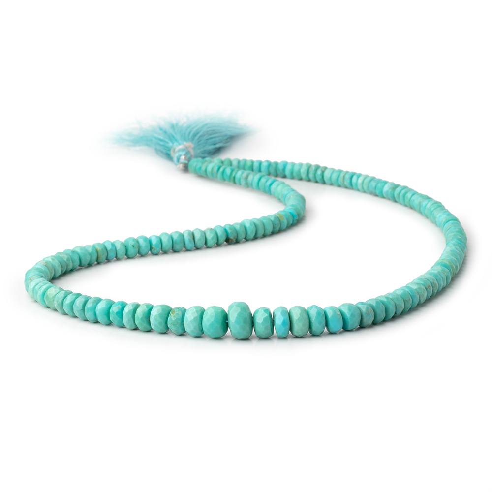 3.5-8mm Turquoise Faceted Rondelle Beads 16 inch 145 pieces A