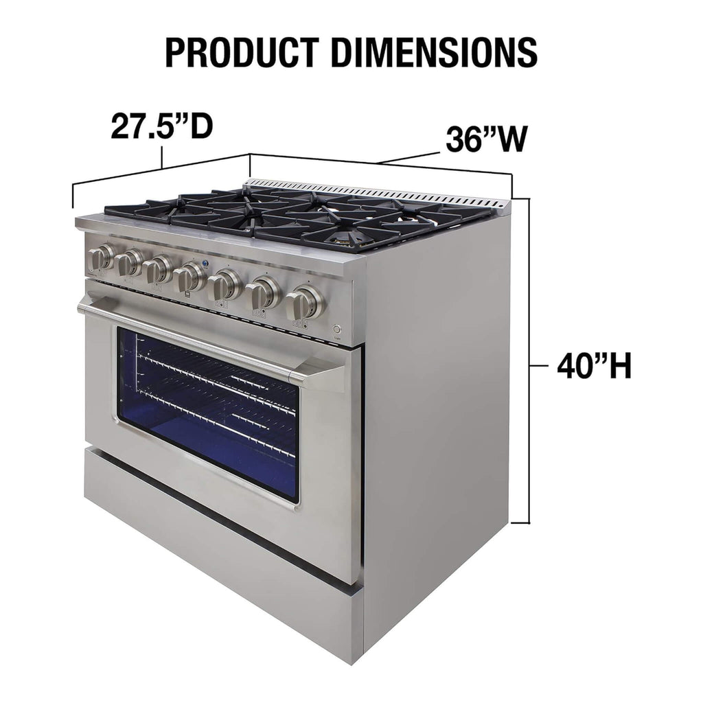 36-Inch Gas Range With 6-Burner Convection Oven And Broil (SAK27193)