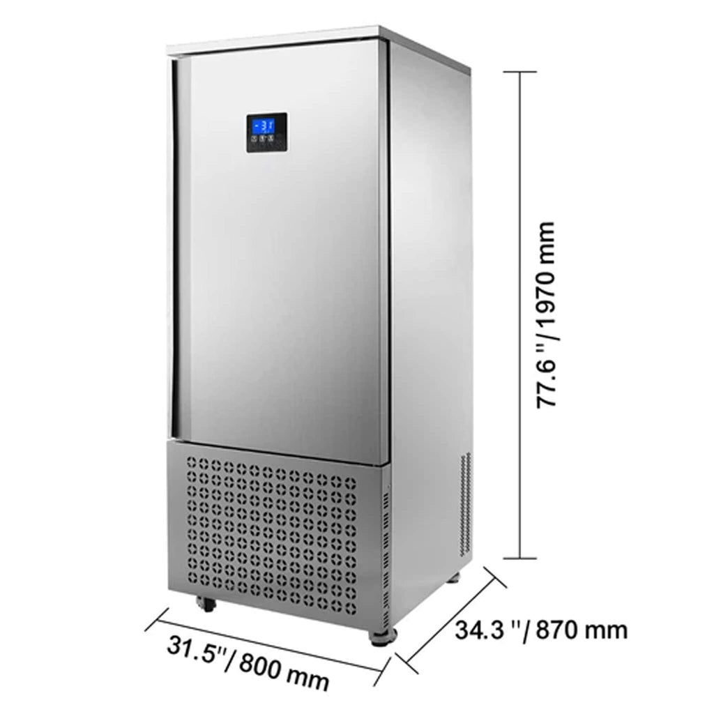 370L Commercial Freestanding Blast Freezer With 15 Trays For Chilling Seafood & Gelato (SAK98170)