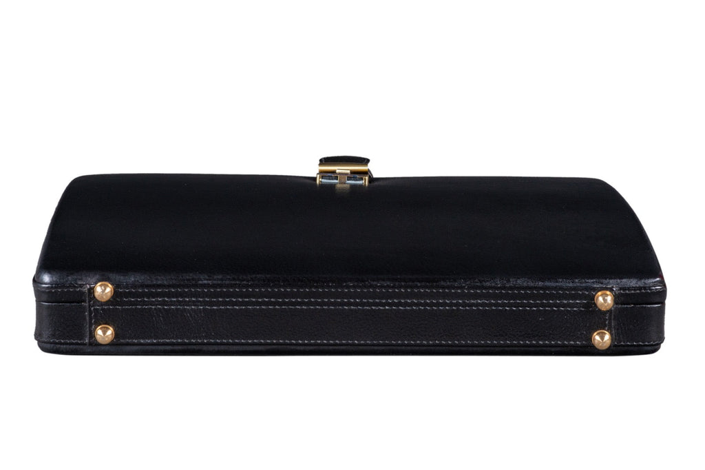 Leather Executive Men's Leather Attache Briefcase - Black