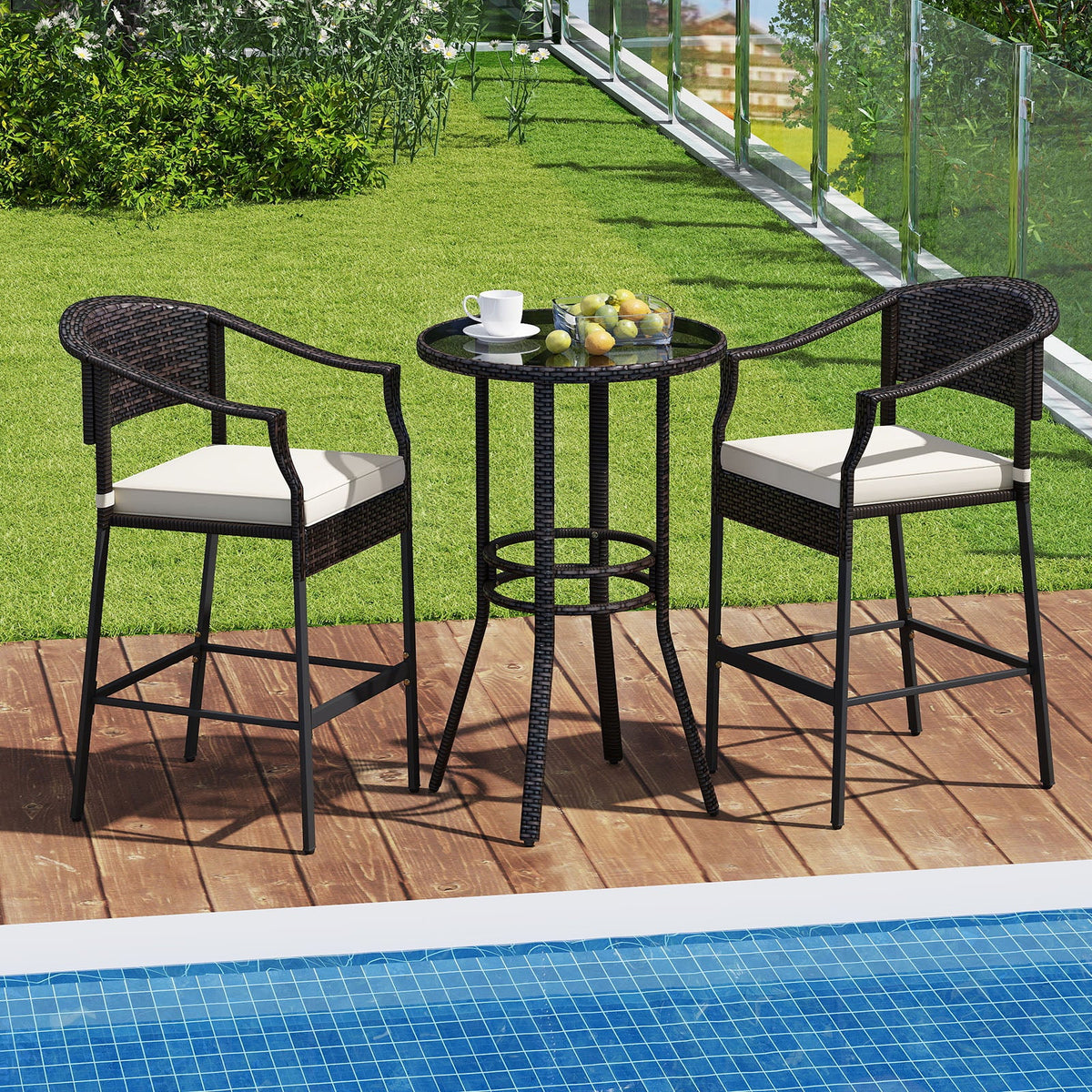 9 Feet Patio Umbrella with Push Button Tilt and Crank